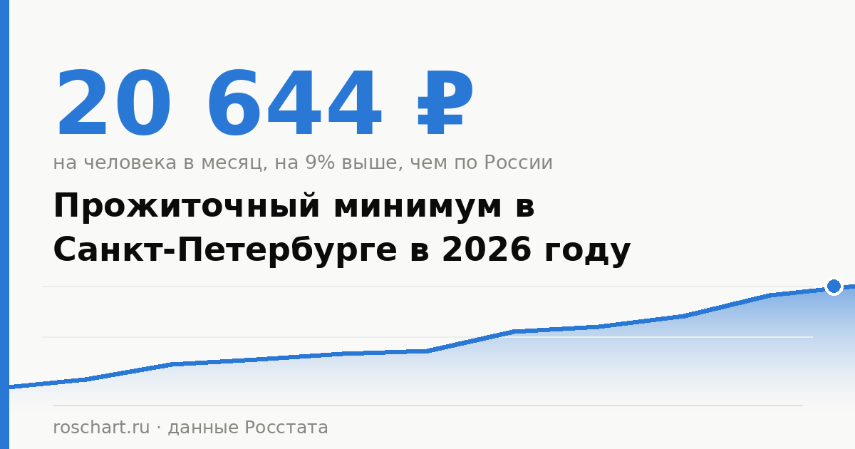 Прожиточный минимум в Санкт-Петербурге в 2026 году: на человека, ребёнка и пенсионера